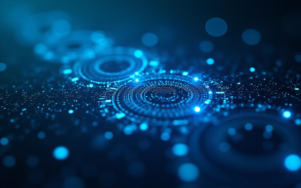 Abstract clockwork and digital architecture representation